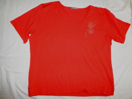 Krásné cihlově červené tričko helena vera 46/48, 46