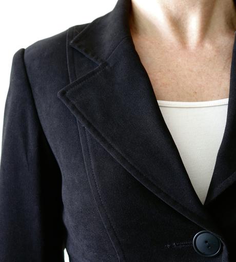 Černé semišové sako petite collection vel.32, xs