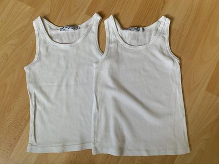 2x bílé tričko & tílko terranova vel. 110, terranova,110