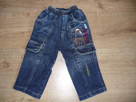 Džíny s výšivkami vel. 92, 92