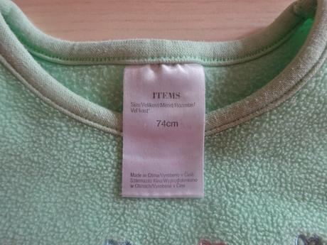 Fleesová mikina s kytičkami, vel. 74, 74