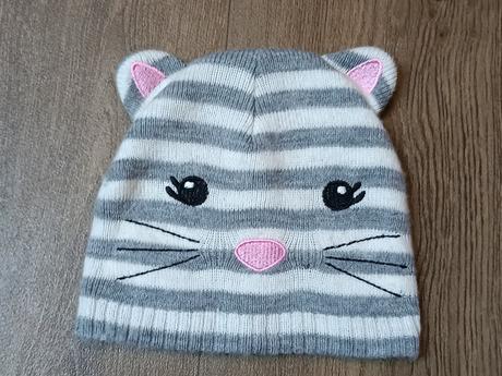 2x dívčí zimní čepice, vel. 80/86, early days,80