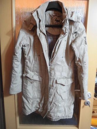 Béžový dámský zimní kabát, m