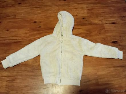 Hebká dívčí kožíšková mikina s kapucí vel. 134, 134