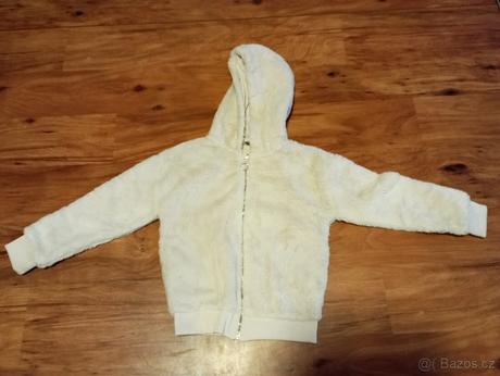 Hebká dívčí kožíšková mikina s kapucí vel. 134, 134