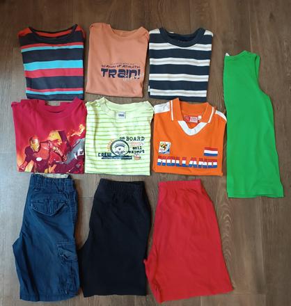 Chlapecký letní set, vel.122, trička+kraťasy, 122–134