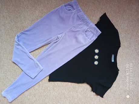 Legíny a tričko černé vel."128/134", 128