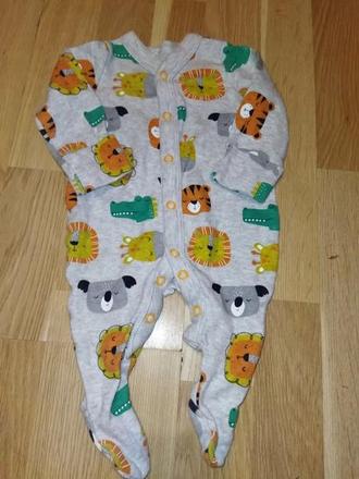 Šedý overal s zvířátky 56 tu, tu,56