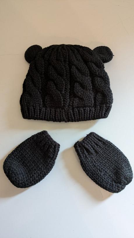 Ch19 zimní teplá čepice + rukavice 3 - 6 měs., 68