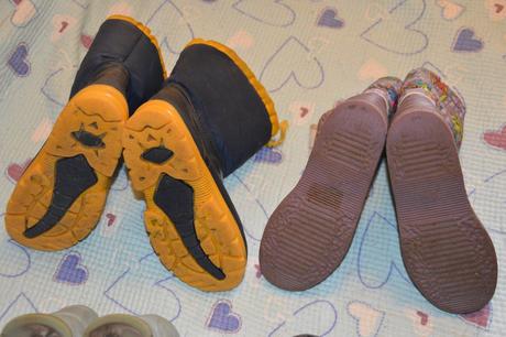 2x oteplené gumáky, zimní boty, 27