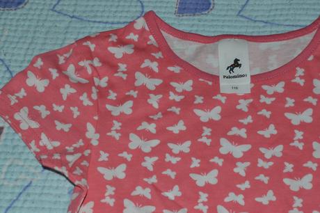 2x bio bavlněné triko, duopak, s motýlky, c&a,116