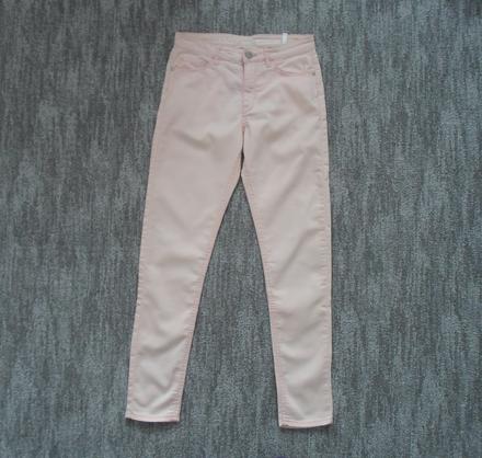 Růžové meruňkové kalhoty džíny skinny fit, h&m,152