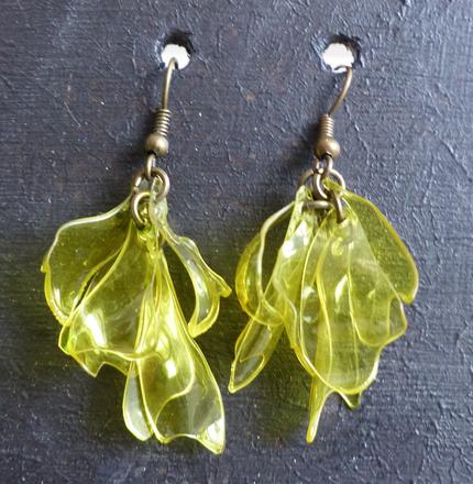 Naušnice z petlahví - žluté (ondrášovka), 