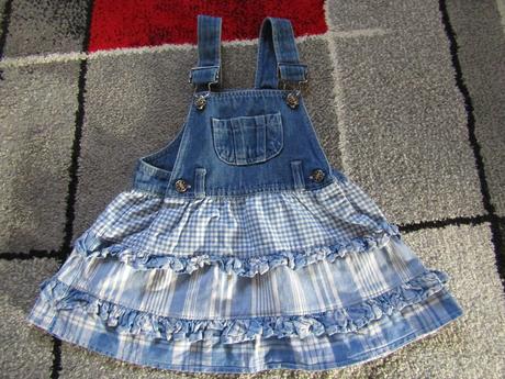 Riflová sukně s laclem,šatovka vel.92, 92