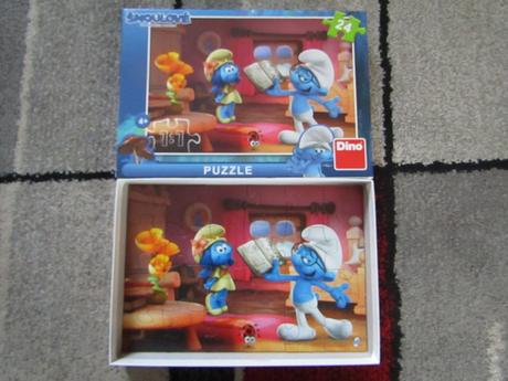 Dino-puzzle šmoulové -4+,