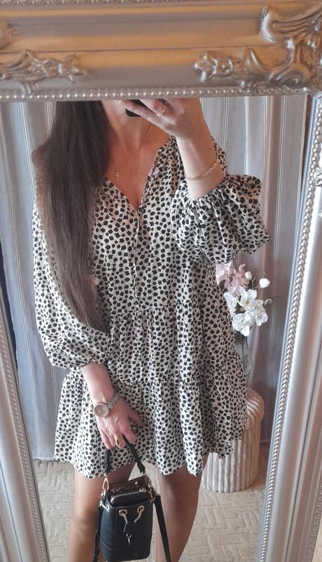 H&m květované bavlněné šaty s nabíranými rukávy, h&m