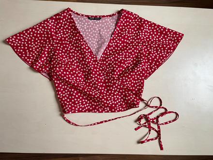 Zavinovací crop top, nenošený, vel s možná xs/s, s, xs
