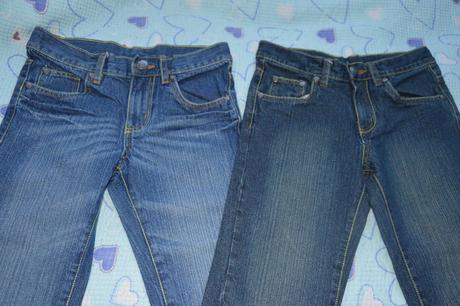 2x  bavněné džíny regulace v pase, 122