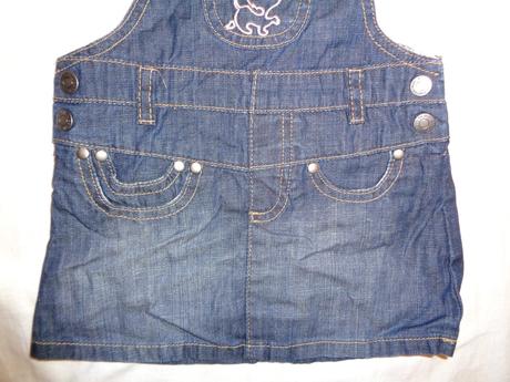 Luxusní riflová laclová sukýnka s kočičkou, h&m,68