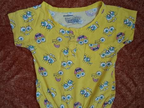 Žlutý letní overal overálek sponge bob, primark,128