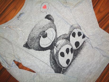 Pěkná šedá mikina s medvídkem, terranova,m