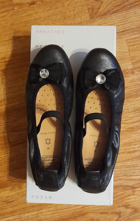 Nové kožené dívčí baleriny geox respira v.35, geox,35