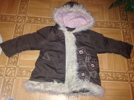 Dívčí zimní bunda květy vel. 74 - 80, 74
