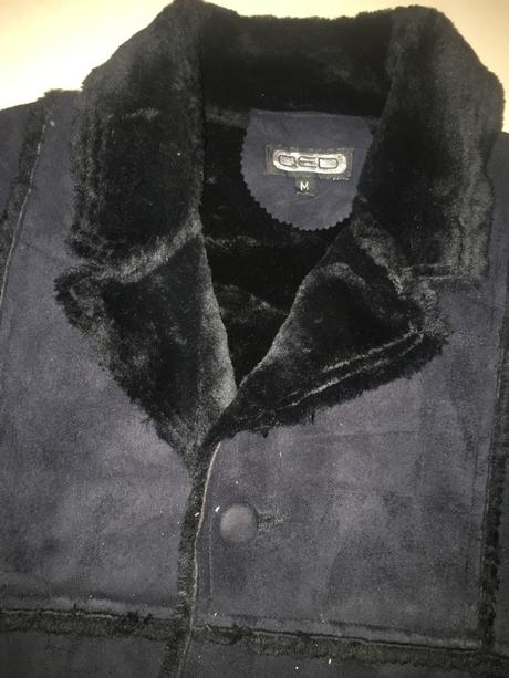 Černý kabátek ala broušená kůže kožíšek, vel m/l,, m