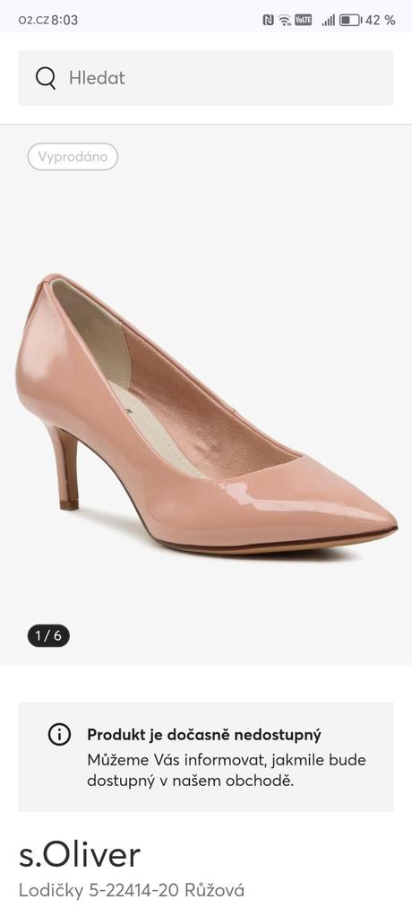 Nové lodičky s.oliver 41 růžové lesklé, s.oliver,41