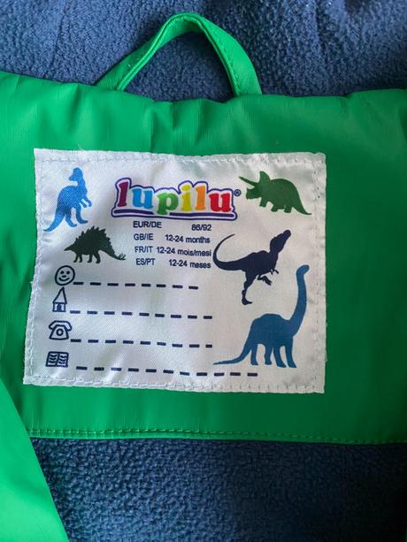 Nepromokavá bunda 86/92, dinosuaři, lupilu,92