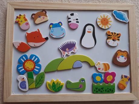 Dřevěná magnetická tabule - skládačka,