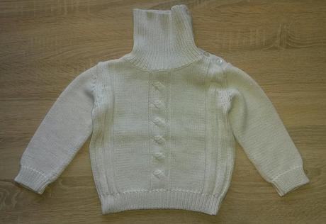 Bílý pletený rolák vel. 92-98, 92