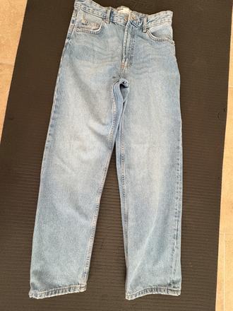 Baggy straigh leg džíny světle modré 36 s chlapeck, bershka,36