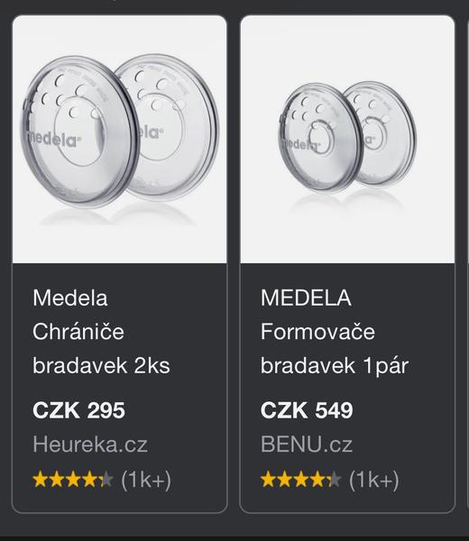 Rozdíl mezi formovačem a chráničem bradavky. Jaký je účel?