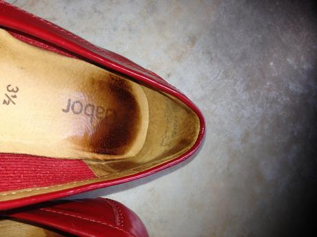 Červené lakované mokasíny vel. 36 gabor vel. 3,5, gabor,36