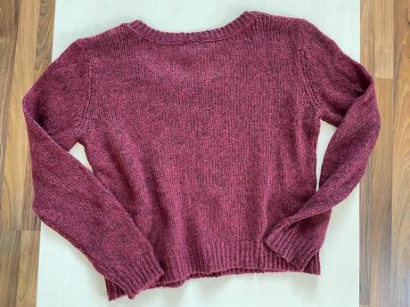 Fialový žíhaný svetr, vel m/l, hm, h&m,m