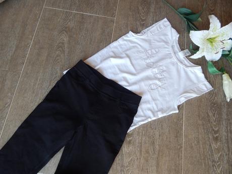 Černe kalhoty  - top stav, 128