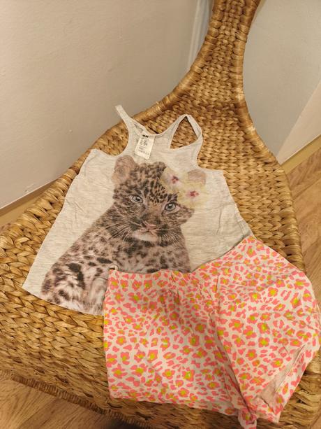 Leopardí pyžamo h&m 122/128, h&m,128