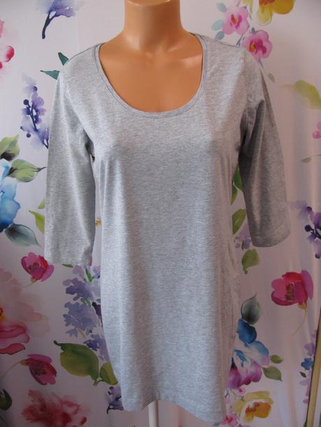 Prodloužené dámské bavlněné tričko 3/4 rukáv, esmara,46