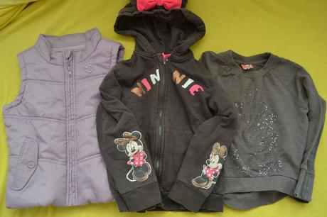 Podzimní vesta a 2x mikina disney v.116, 104–116