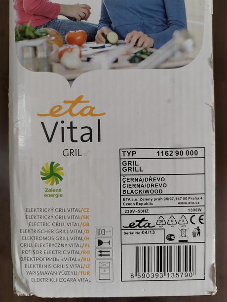 Elektrický gril eta vital 1162, eta