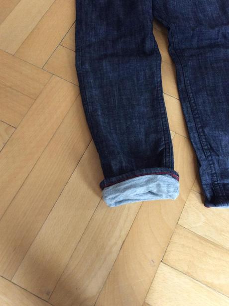 Jeansy/ džíny podšité/vyteplené bavlnou, h&m,116