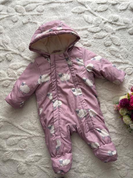 Zimní kombinéza s ovečky- v.0/3 měs., john lewis baby,62