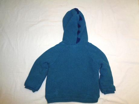 Lahvově zelený dino svetr podšitý kožíškem, john lewis,92