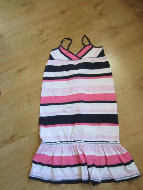 Bavlněné letní pruhované šaty, šatičky, h&m,122