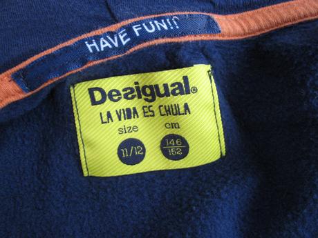 Skvělá bavlněná mikina s kapucí desigual v.146/152, desigual,152