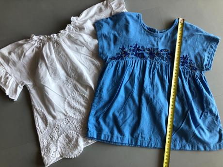 2halenky next bílá modrá krajka květy 104cm 3-4rok, next,104