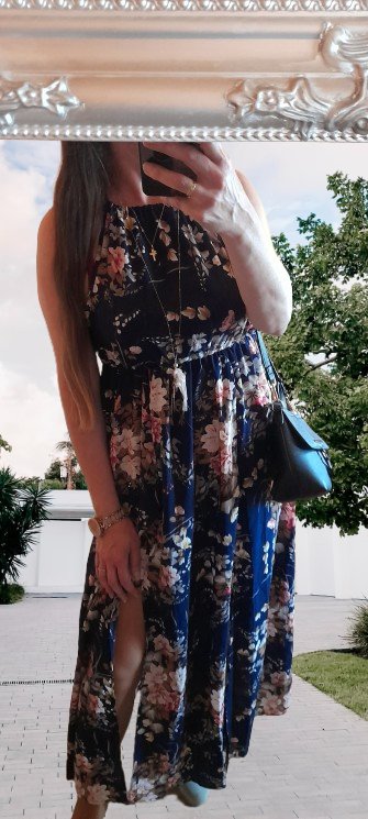 Shein květinové dlouhé šaty, l