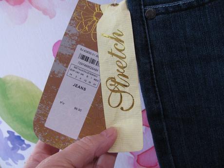 Džínová elastická minisukně, 34