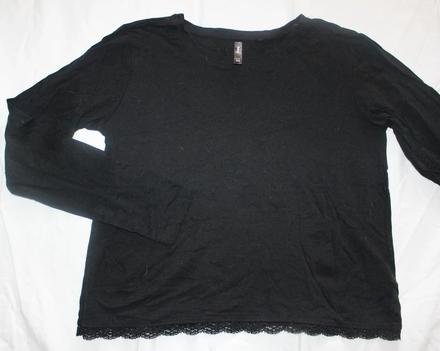 Vb184.  černé tričko s krajkou xs, sinsay,xs